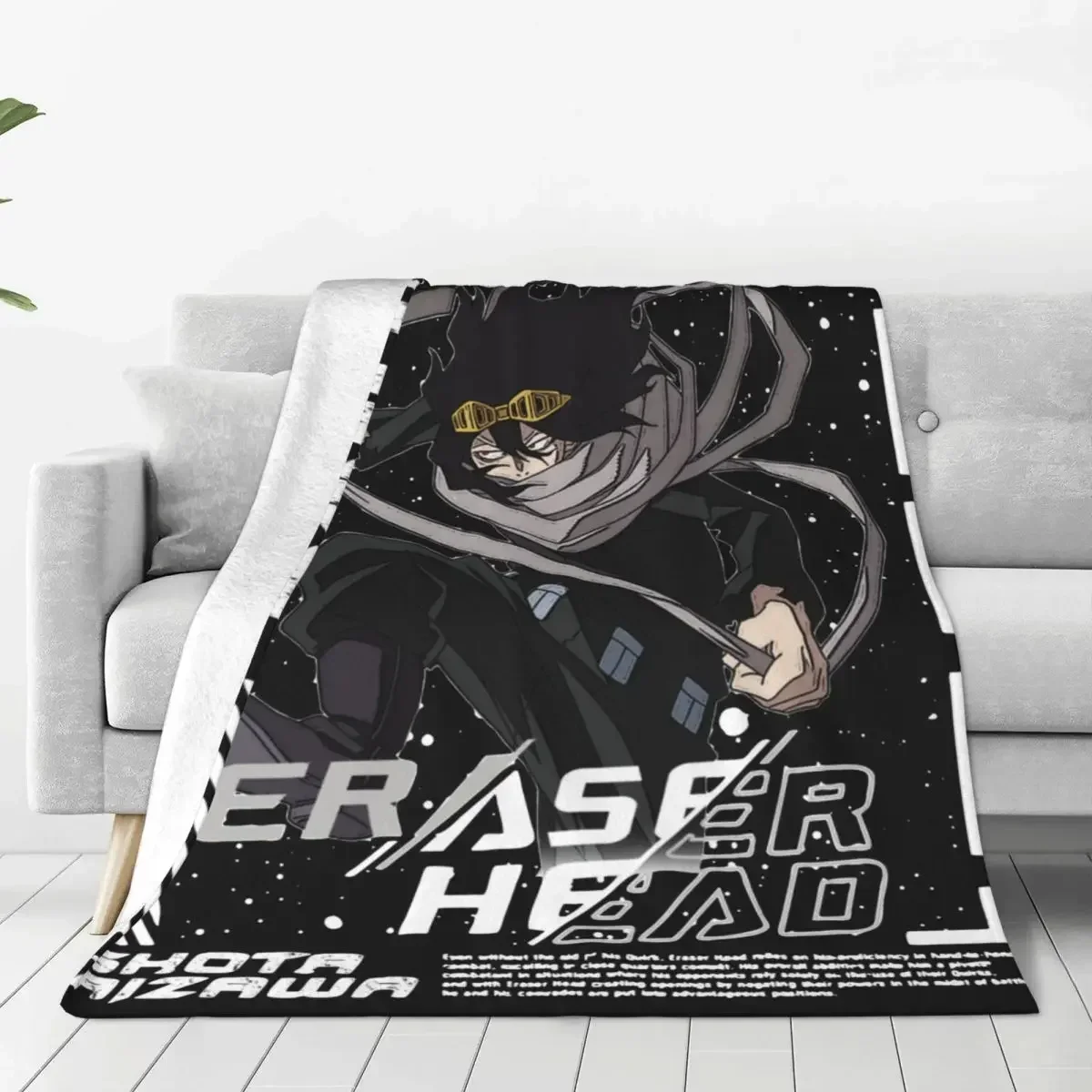 

Eraser Head Aizawa Shouta My Hero Academia Blanket Fuzzy Funny Warm Throw Blanket for Bedspread Decoration