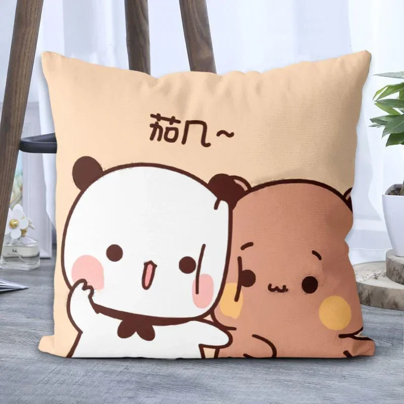 Cartoon Square Pillow awaii Anime Soft Waist Sofa Cushion Panda Bubu And Dudu Printing Throw Pillow Throw Bedroom Pillows