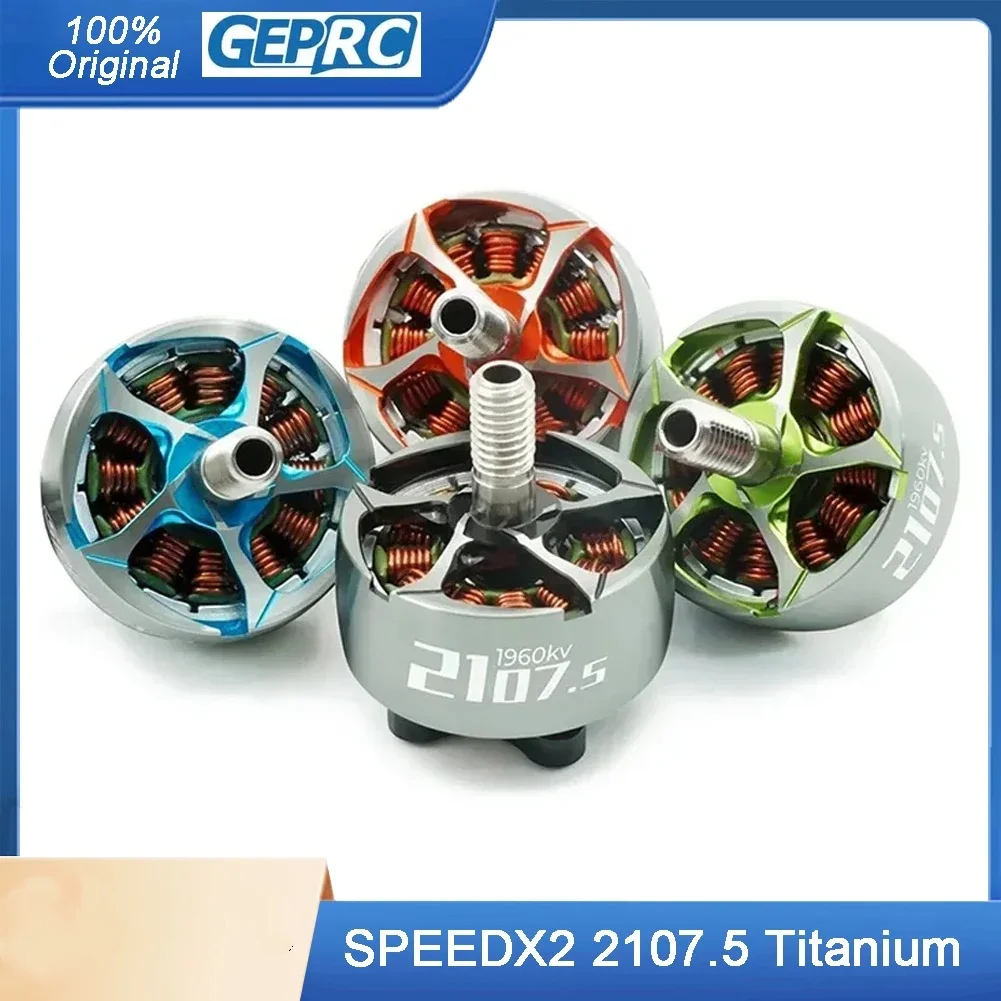 GEPRC SPEEDX2 2107.5 Brushless Motor - 1960KV for 4-6S 5-6inch DIY RC FPV Quadcopter, Freestyle Racing Drone Replacement Parts