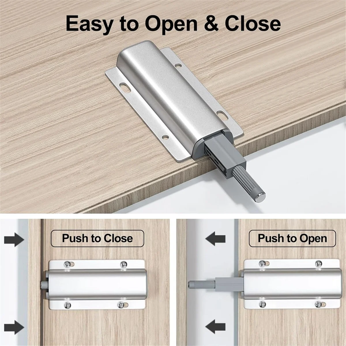 Push to Open Door Catches 24 Pack Push Latch for Cupboard Push Door Catch for Closet Door Magnetic Door Latch