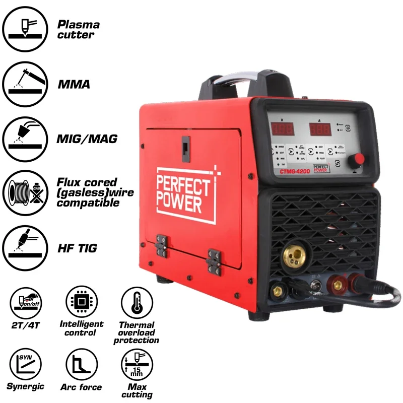 Plasma Cutter Air Plasma Cutting Machine Welder CTMG-4200 MIG MAG HF TIG MMA Welders 5 In 1 Inverter Cut Machine Perfect Power