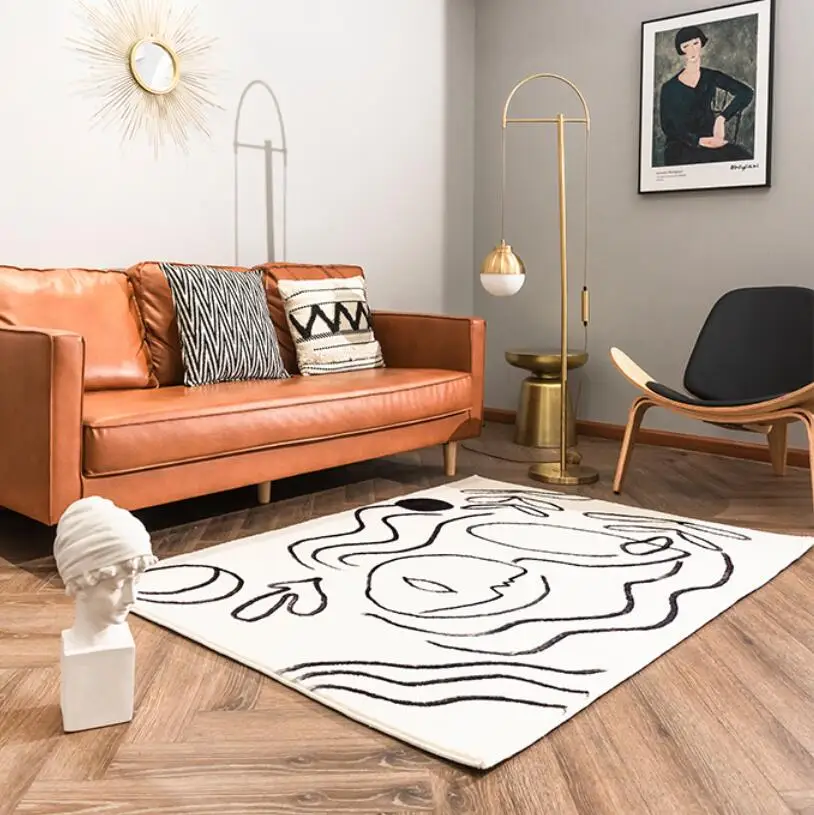 Picasso Abstract Art Thicken Non Slip Floor Carpet for Living Room Modern Geometric Bedroom Bedside Area Rug Sofa Mat Tapis