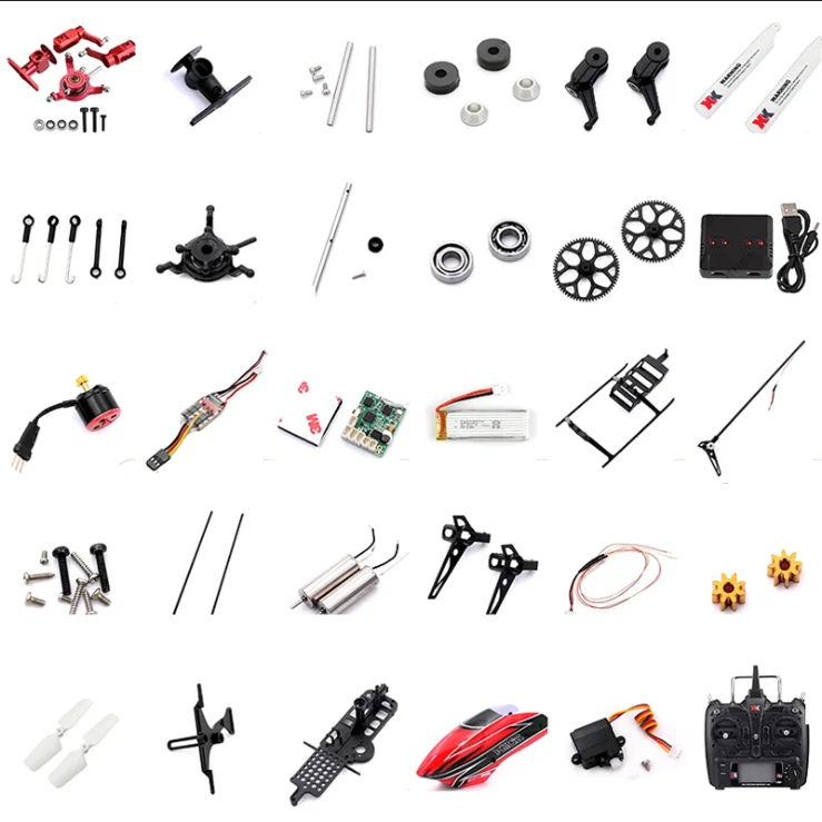 Wltoys K110S XK RC Blades Gear Metal Helicopter  Tail Motor Rotor Head Canopy ESC Receiver Board Servo Main Shaft Screws Parts