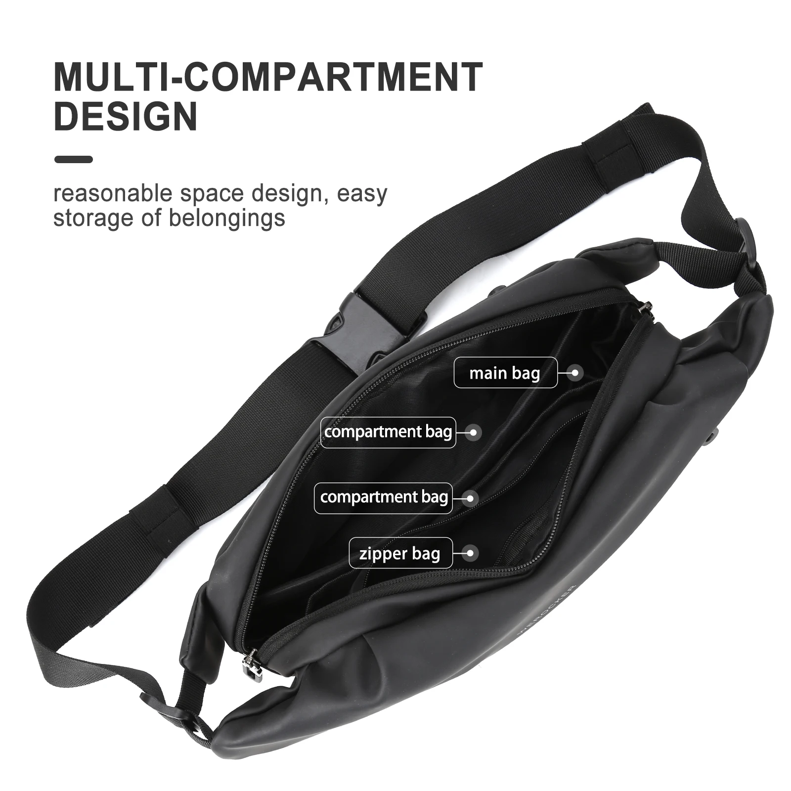 Small Crossbody Bag for Men with Adjustable Strap,Waterproof Backpack Purse,Shoulder Bag for Outdoors Hiking Traveling,Cling bag