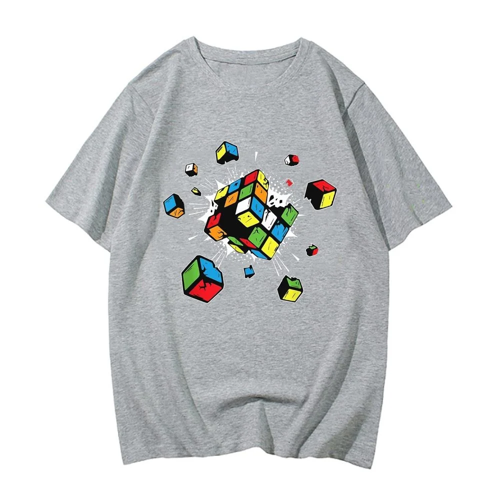 Exploding Rubix Rubiks Rubics Cube Present Pure Cotton EU size t-shirts Japanese comic men t shirt anime unisex clothes