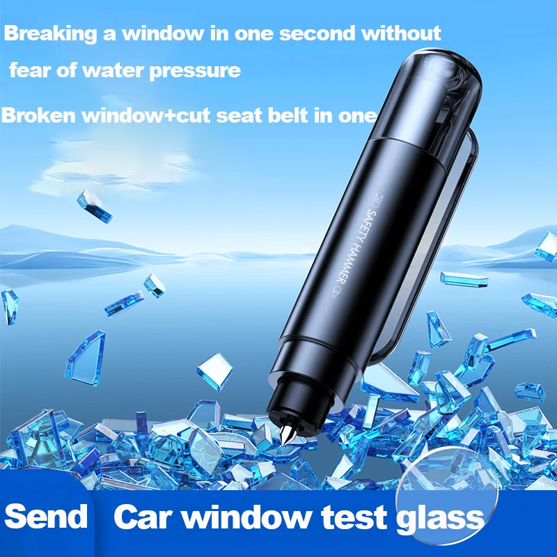 Martillo de seguridad para coche 2 en 1, rompecristales de emergencia, herramienta de rescate para cortar el cinturón de seguridad, embalaje en inglés, accesorios multifuncionales para coche