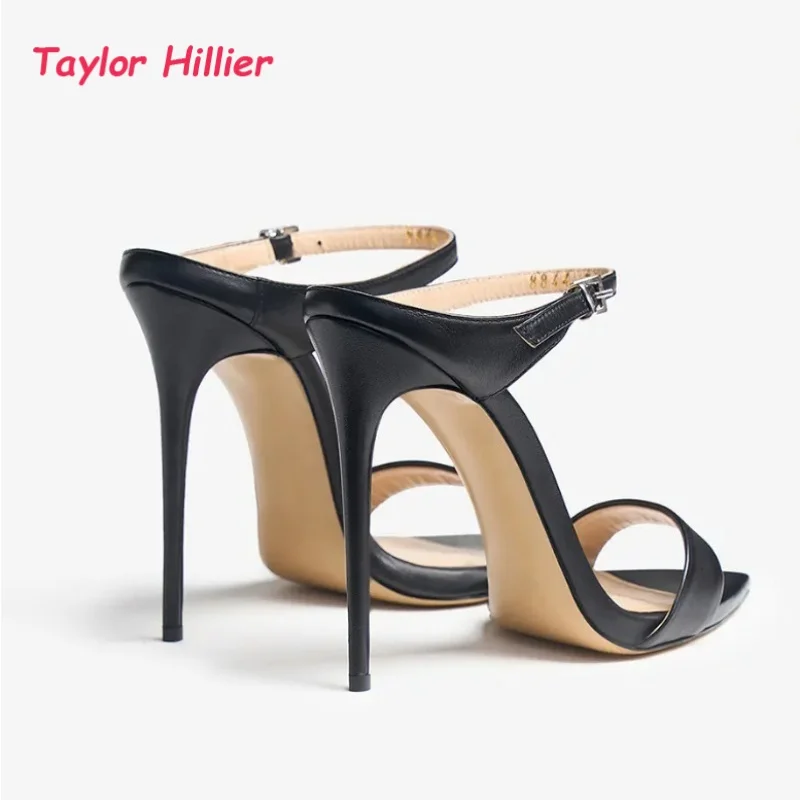 Double Thin Ankle Buckle Straps Stiletto Sandals Women's Pointed Open Toe Chic Elegant Party Wedding Evening Summer Shoes