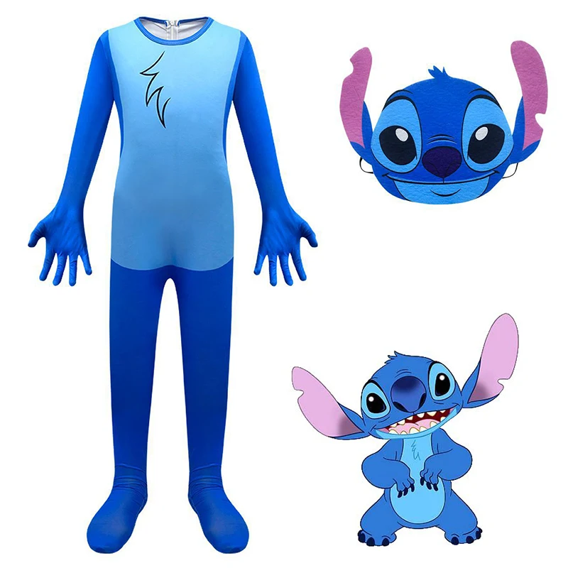 

Boy Kids Alien Monster Jumpsuit With Mask Blue Koala Costume For Child
