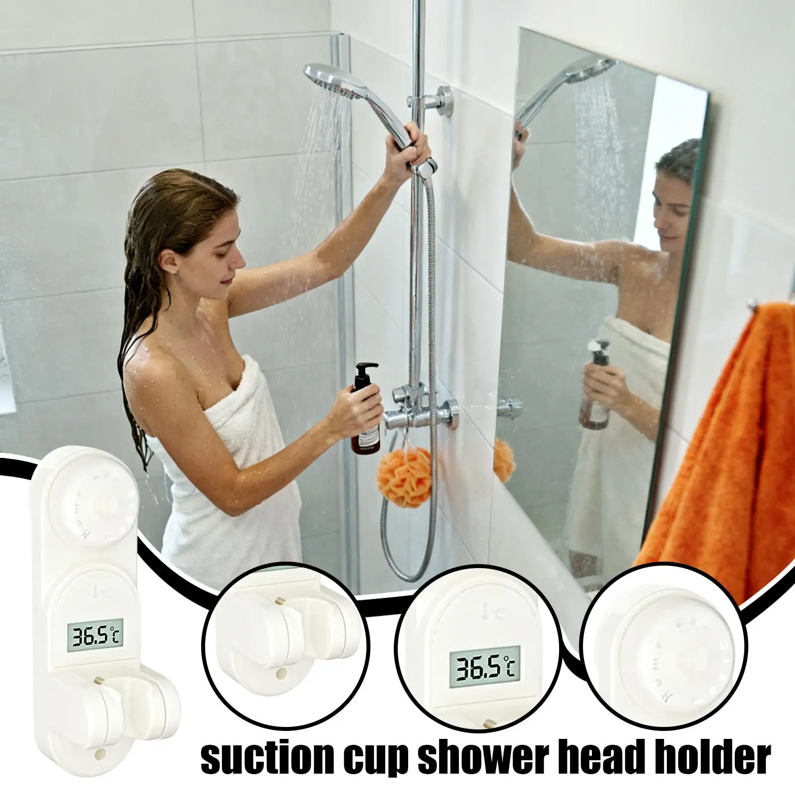 دش رئيس جبل عرض درجة الحرارة شفط حامل قابل للتعديل جدار جبل دش قضيب قوس للحمام المنزلية RV المرحاض