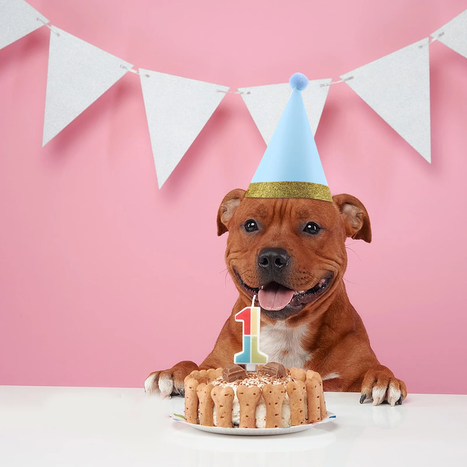 

8 Pcs Pet Birthday Hat Dog Party Hats Bronzing Cat Caps Paper Dogs Cats Holiday Supplies Cute