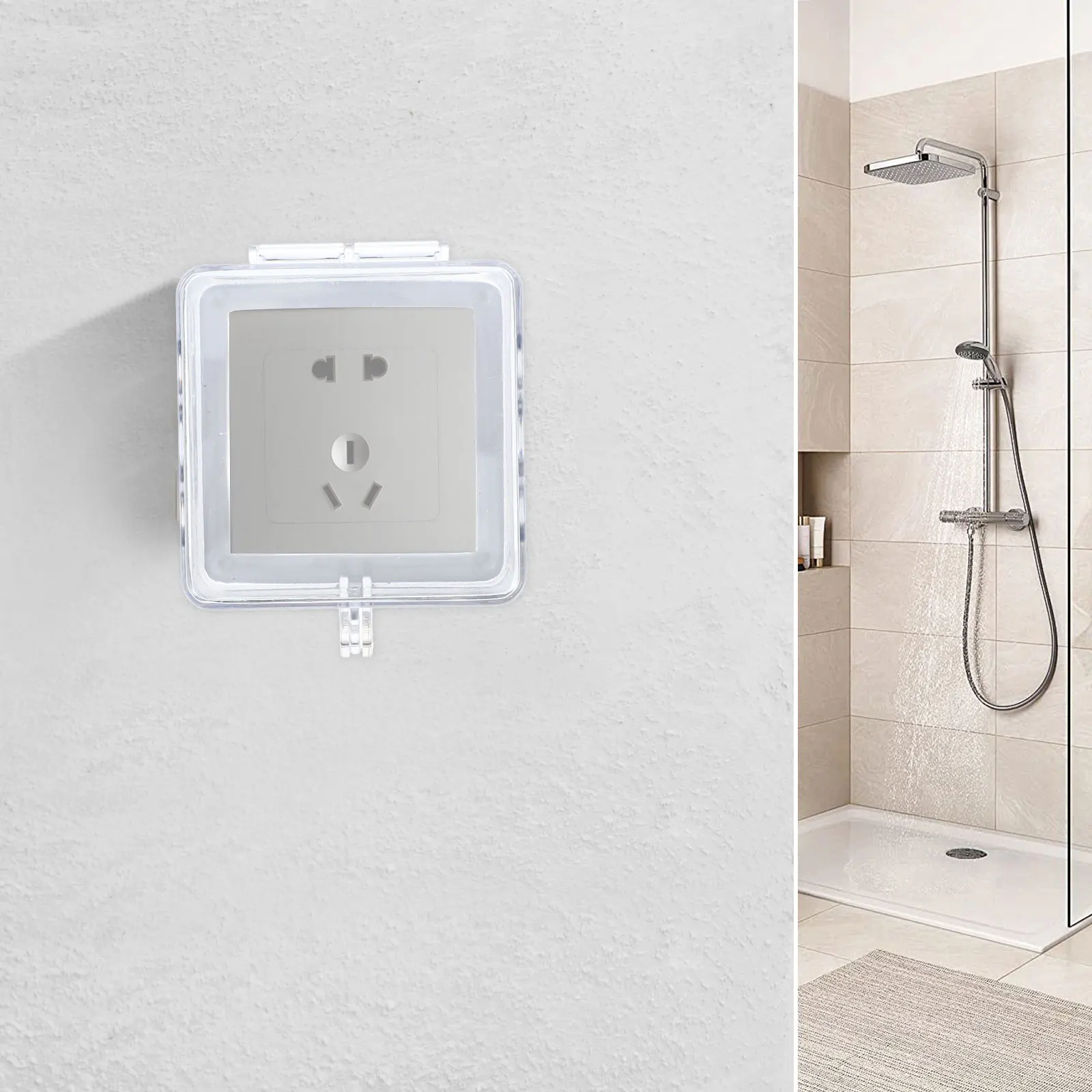 

Multi Slot Outlet Socket Protective Shell Waterproof Wall Plug Cover Transparent Reusable Electrical Outlet Protector For Home
