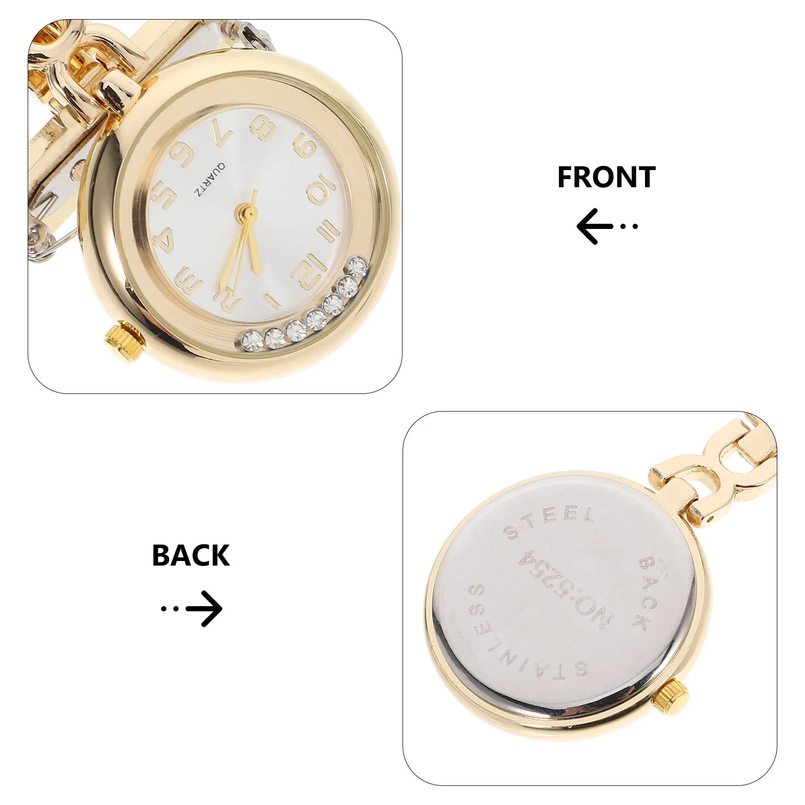 

Nurse For Women Fashionable Medical Lapel Pin Rhinestone Metal Chain Hanging Nurses Watch Unisex Doctor Nursing Pocket