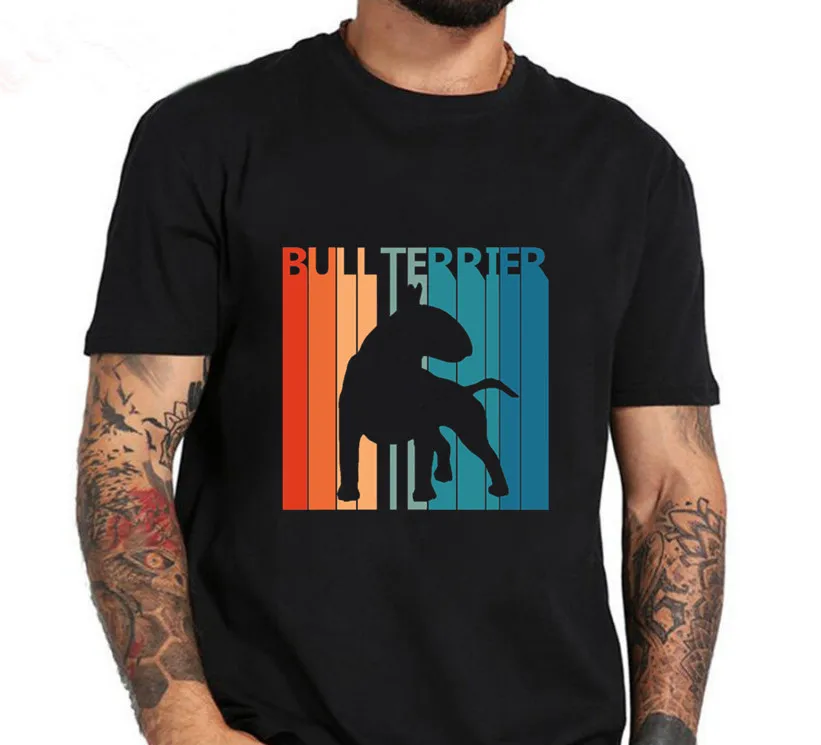 Funny Cute English Bull Terrier Dog T Shirt Dab Shirt Tshirt Homme 2024 New Sleeve Tops Band Shirts