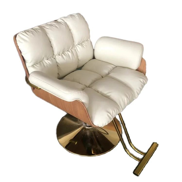 Luxury Gold Plated Base Salon Furniture Wholesale Hydraulic Barber Styling Chair With Heavy Duty and Comfortable Seat