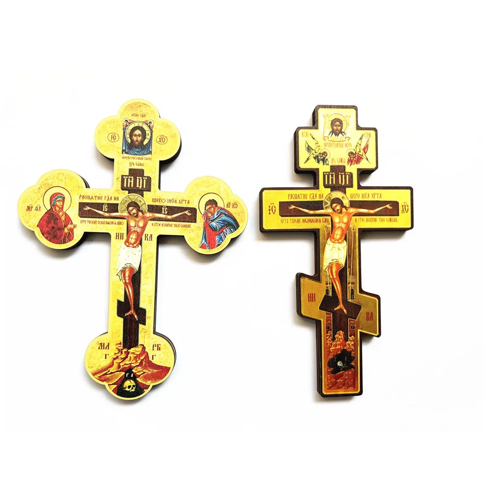 Orthodox Cross Wood Jesus Wall Cross Decoration Church Utensils Catholic Christ Religious Decor
