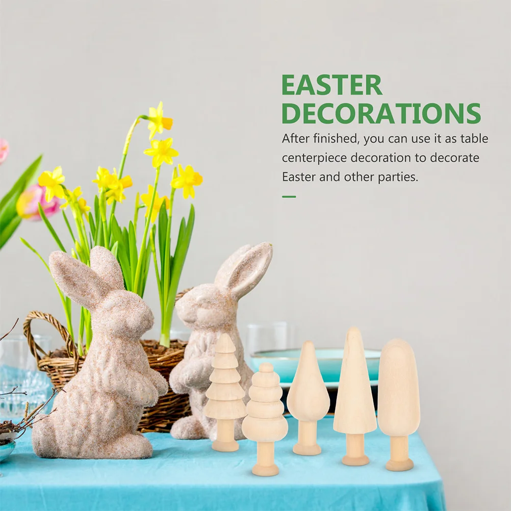 20 piezas de juguetes de madera pintados, manualidades DIY, adornos de plantas de árbol de Navidad, Mini decoración para niños, artesanías de setas de Halloween