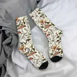 Mens Socks Mushrooms Berries And Bugs Funny Novelty Crazy Crew Socks Autumn Seamless Pattern Socks For Women Gifts Dress Socks