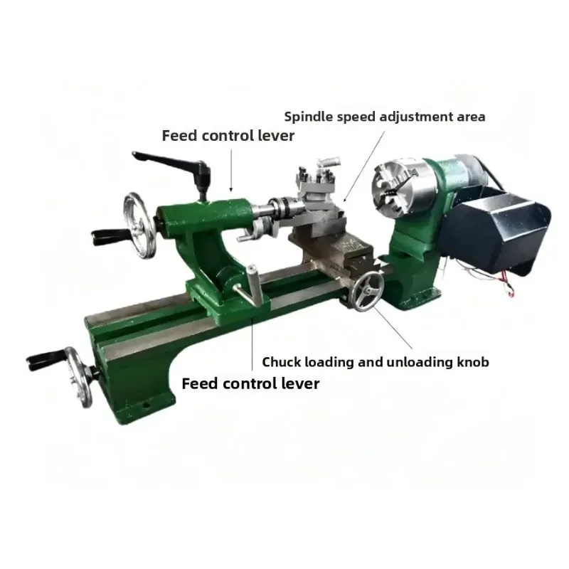 Cast Iron Desktop Mini Metal Lathe High Precision Low  Compact Small Machining Instrument Portable Metal Processing Equipment