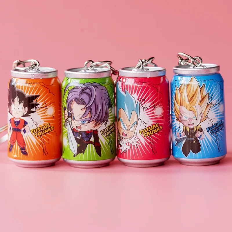 

Dragon Ball Super Anime Peripheral Gashapon Toys Beverage Bottle Pendant Series Mini Can Keychain Doll Toys Kids Gifts