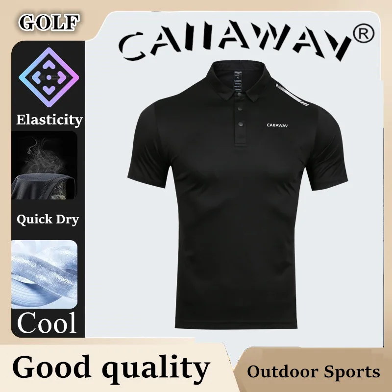 Authentic CAIIAWAV Golf Short Sleeve Men's Elastic Top T-shirt GOLF Short Sleeve Men's POLO Shirt Breathable and Quick Drying