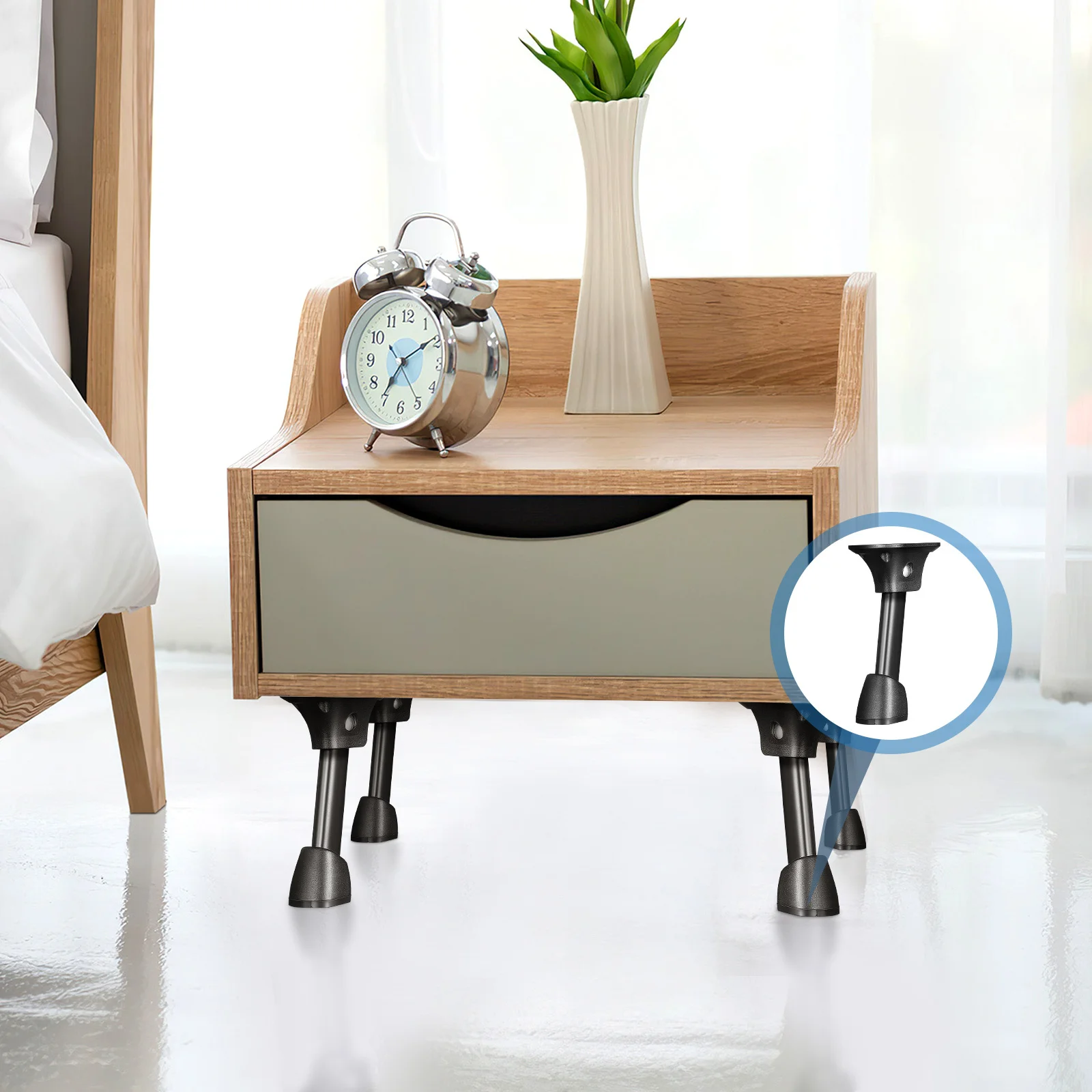 

4Pcs Foldable Iron Table Legs Sturdy Hard Wear Resistant Furniture Legs for Mini Desk Bench Coffee Table Compact Storage