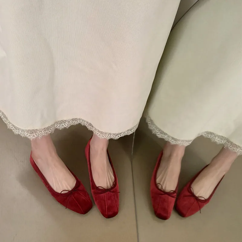 Modische Damen-Seidenballerinas mit Erhöhter Sohle, Schmetterlingsknoten, Flache Ballerinas für Damen, Frühling/Herbst Neuheit – Detail 6