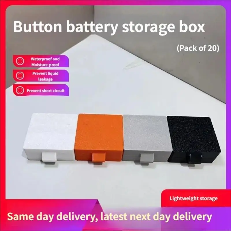 J1HD CR2032 CR2025 Button Cell Battery Case For 20Pieces Batteries Holder Box With Shut Lid And Modern Color Selection