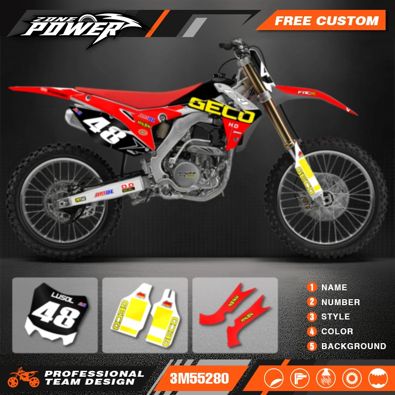 Powerzone Motorcycle Graphic Decal Stickers Kits For Honda CRF450 CRF450R 2013-2016 CRF250 CRF250R 2014 2015 2016 2017 97