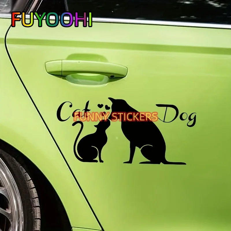 FUYOOHI Friendship Between Dogs And Cats Vinyl Car Sticker Decals