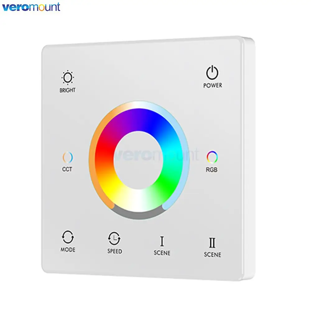 

1 Zone Dimmer Single Color CCT RGB RGBW RGB+CCT Wall Mounted Touch Wheel Panel Remote Controller TW1 TW2 TW4 TW5 for LED Strip