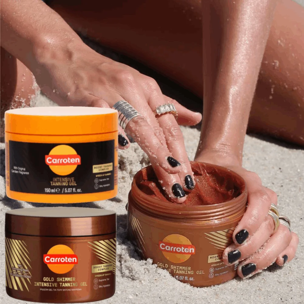 Powerful Tanning Bright Gel for Face and Body Moisturizing Quick Drying Tanning Hydrating Sunbed Cream for Natural Sunkissed Ski