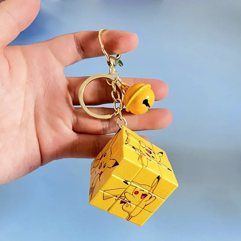 

Мини-брелок-куб с покемоном Пикачу, милая мультяшная игрушка-головоломка для сумки, украшение автомобиля, подарок для детей, фанатов