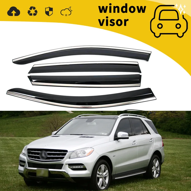Suitable for 98-12 Mercedes-Benz ML320 ML350 door rain shield, window rain brow shield, modified decoration