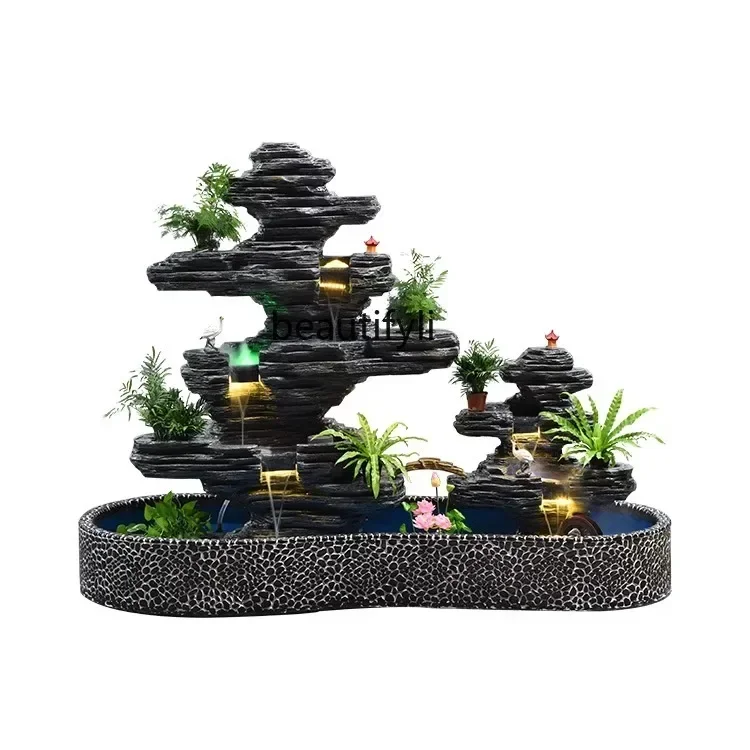 new Outdoor large rockery flowing water garden courtyard fish pond fountain office hotel indoor water feature ornament