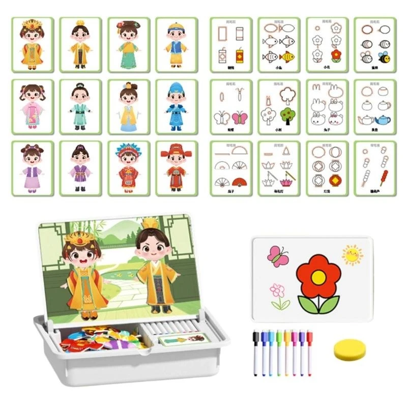 Juego educativo magnético para cambiar ropa para niños, desarrollo creativo, diseño portátil, rompecabezas duradero 15UB