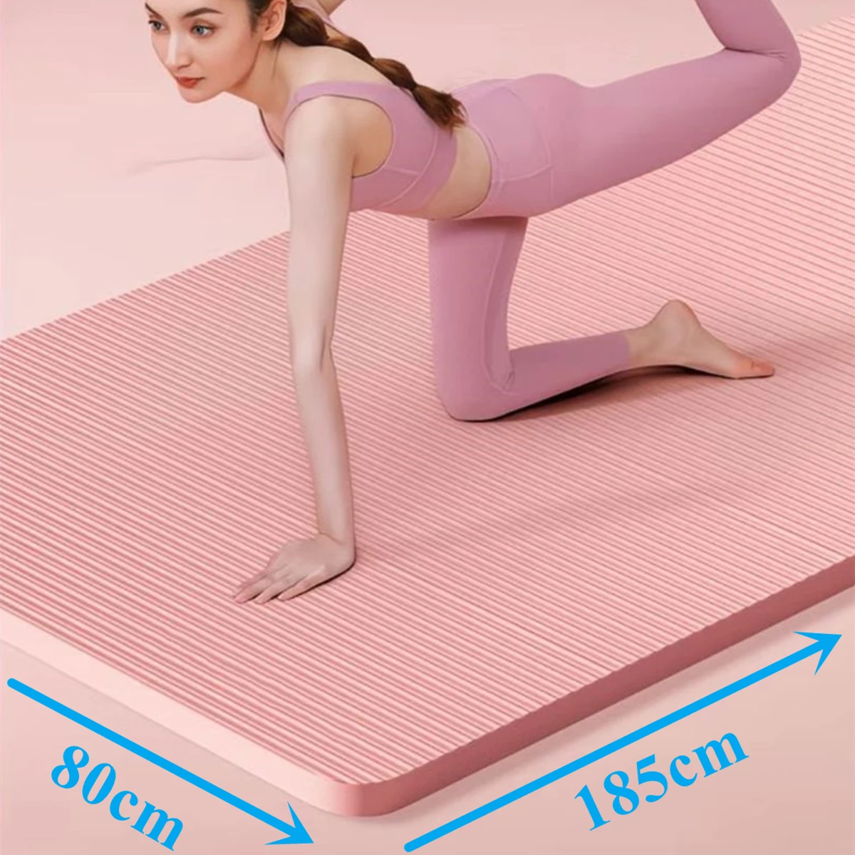 

185x80cm Yoga Mat Non Slip Exercise Mat Thick Solid Color Fitness Mat Yoga Workout Mats Multi-Function for Home Gym Thick 10MM