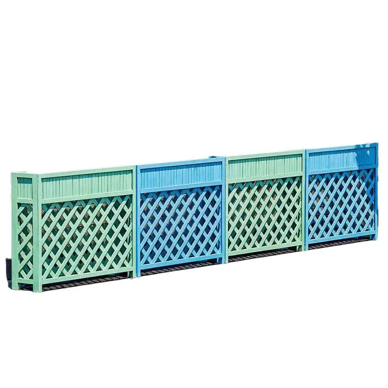 Factory Direct 2026 Outdoor preservative wood flower box Balcony courtyard grid enclosure Outdoor planting box Solid wood