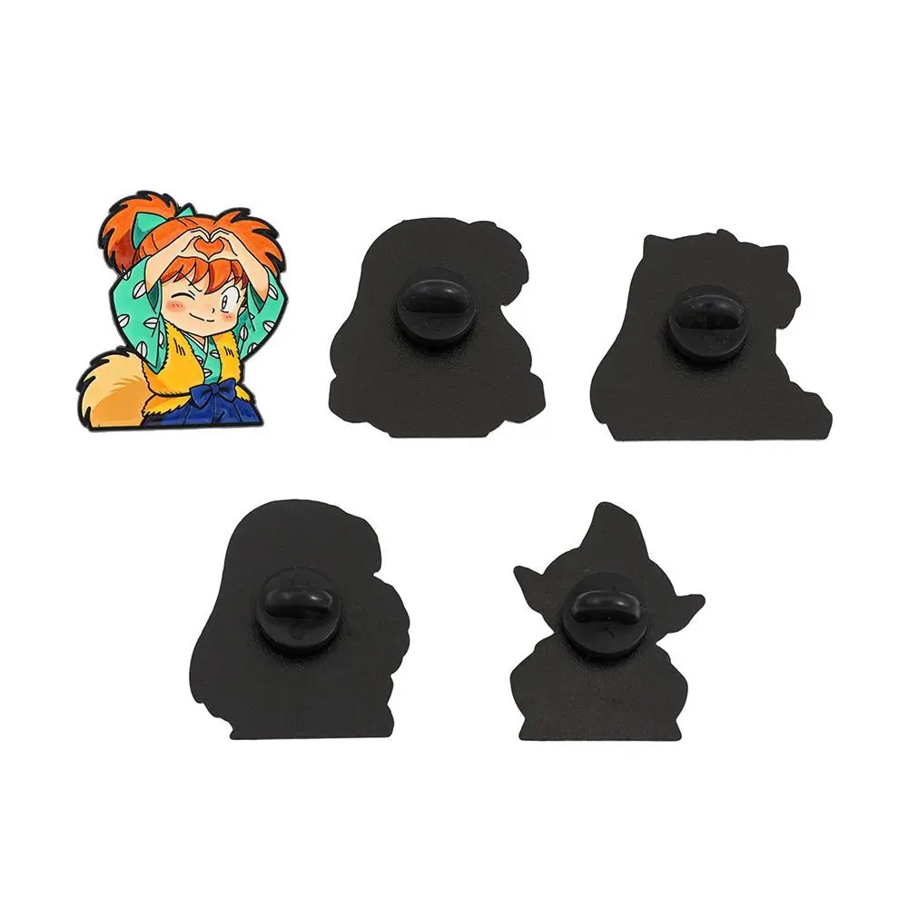 1-5pcs Inuyasha Alloy Badge Cartoon Anime Cute Metal Badge Sesshomaru and Kagome Pin Backpack Accessory Fun Gift for Friends view 2
