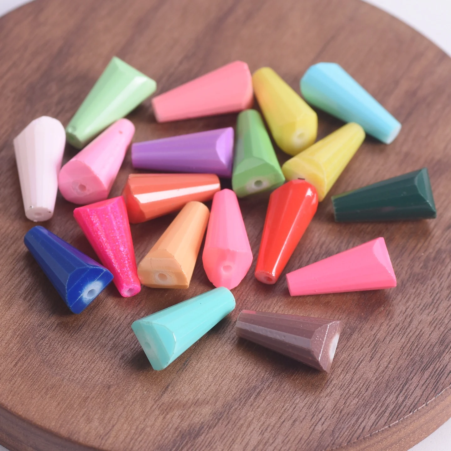 

10pcs 15x8mm Drop Cone Shape Faceted Foil Coated Opaque Glass Loose Beads For Jewelry Making DIY Crafts Findings