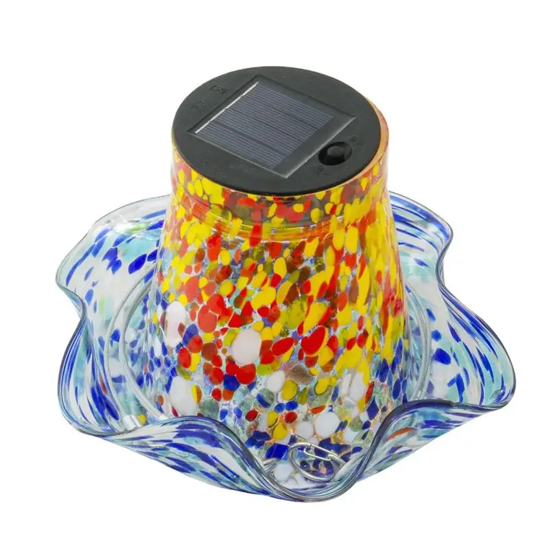 

Hummingbird Feeder Outdoor Solar Glass Hummingbird Feeder Feeding Supplies Stain Glass Solar Decorations Garden Decor Lawn