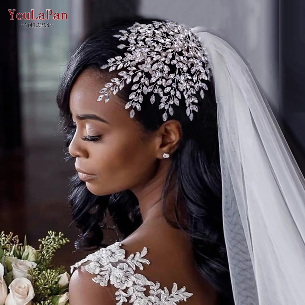 YouLaPan Bridal Headpiece Fashion Woman Wedding Headband Bridal Hair Accessories Rhinestone Bride Head Piece for Party HP438