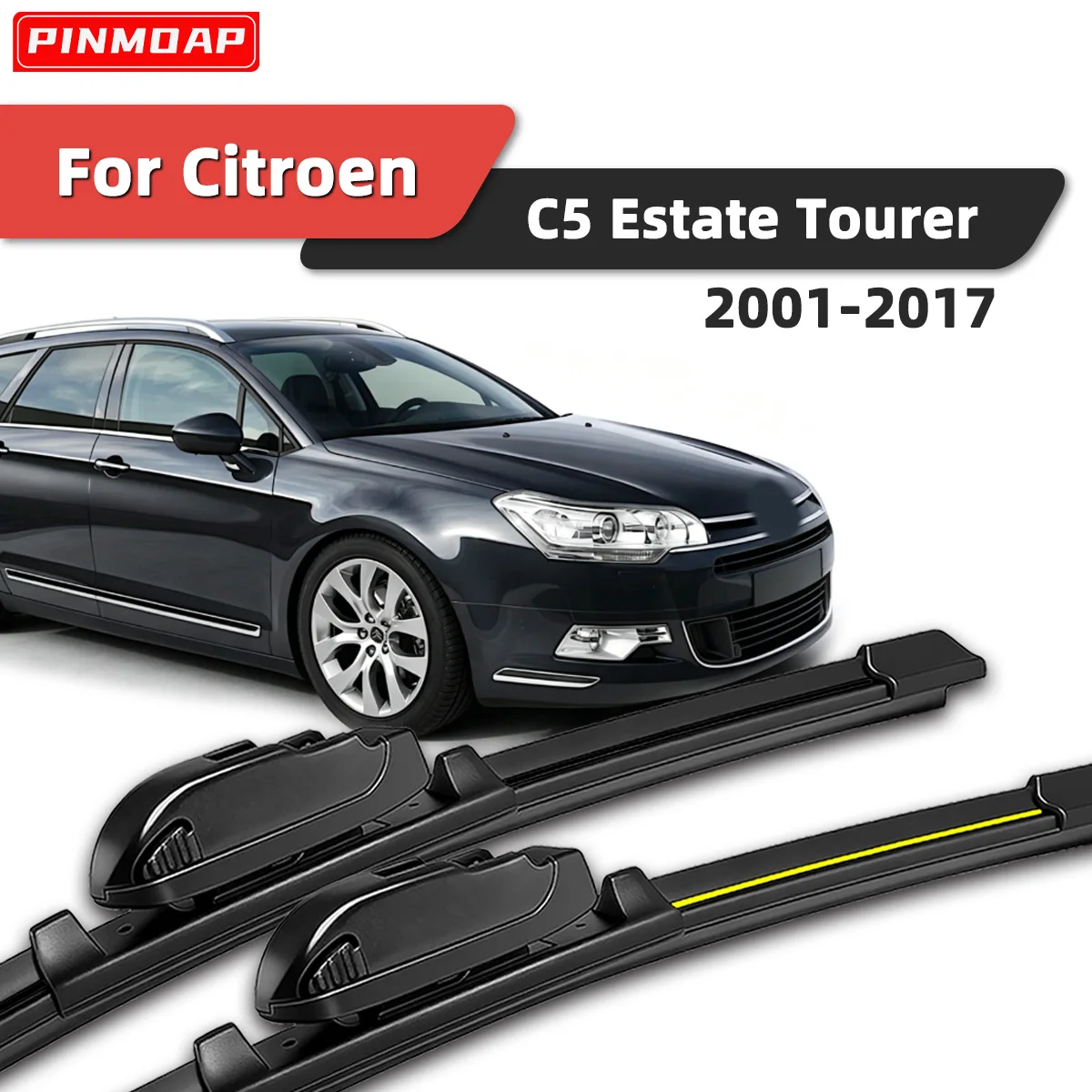 2PCS Front Windshield Wiper Suitable For Citroen C5 Estate Tourer 2001-2017 Front Windshield Silent Wiper Automotive Parts 2016
