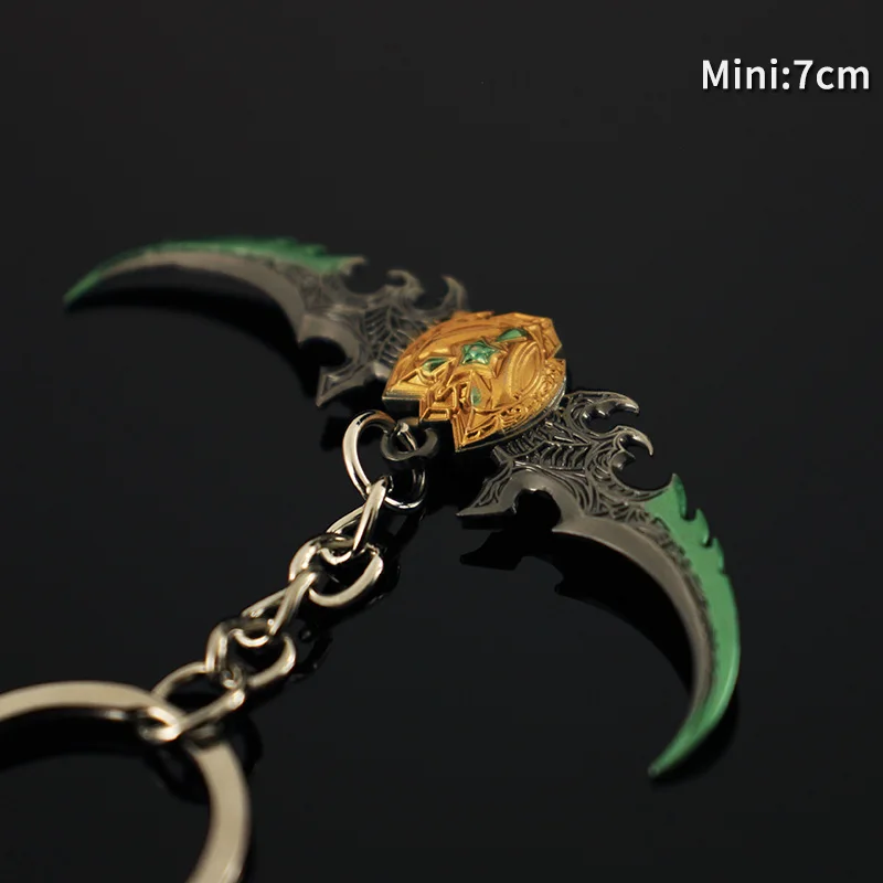 High Quality World of Warcraft Warglaive of Azzinoth Metal Keychain Sword Weapons Model Katana Christmas Gifts Toy for Boy