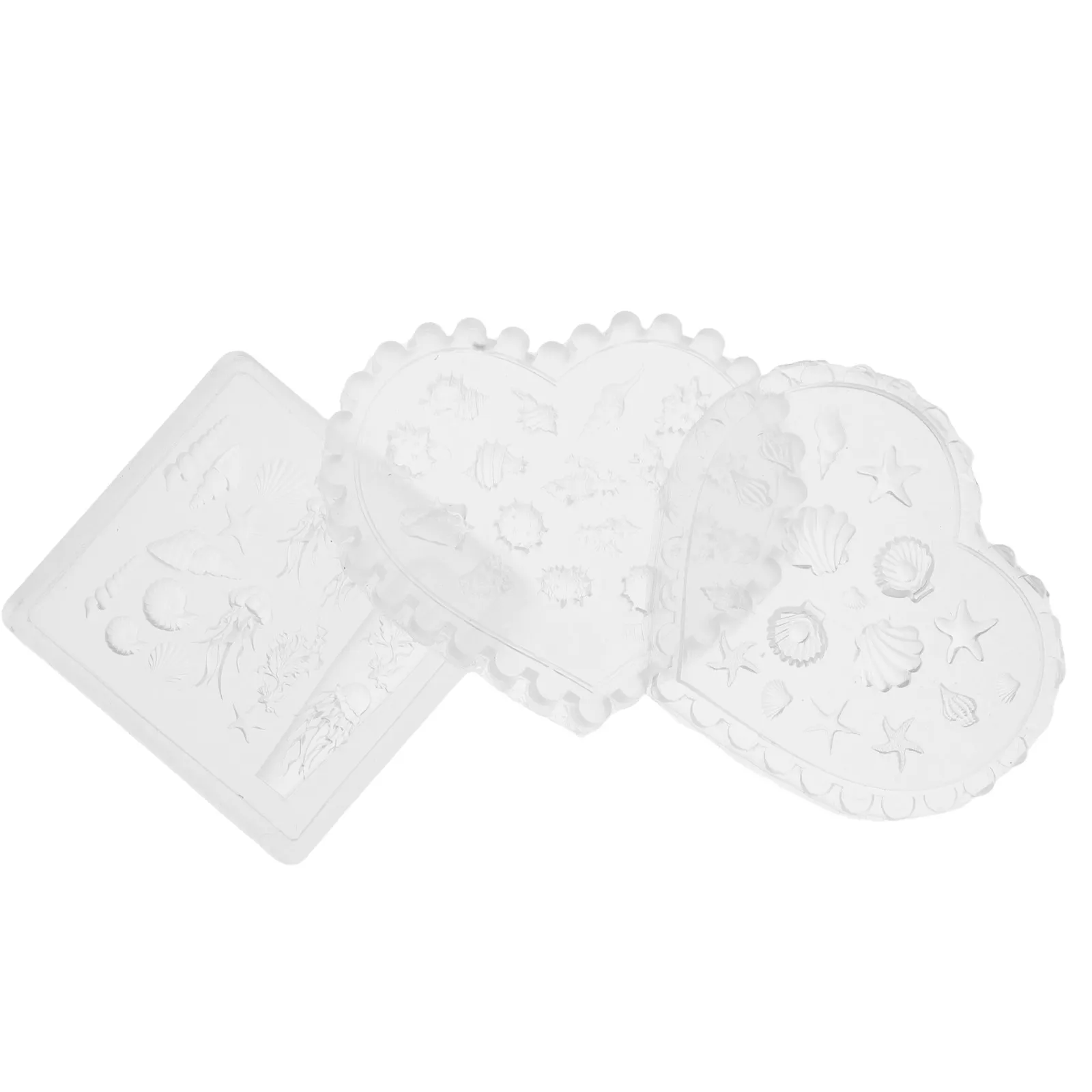 3Pcs Silicone For Nail Studio Accessories Beach Nails Molds Ocean Inspired Seashell Conch