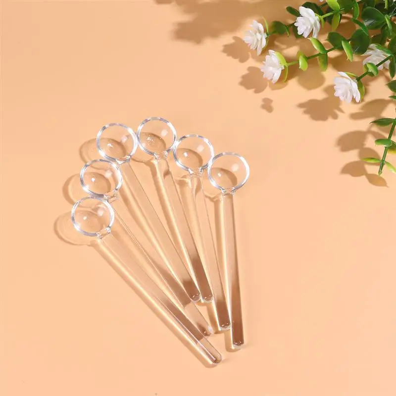 3pcs Glass Stirring Spoon Mixing Spoon Long Handle Dessert Sugar Sundae Tea Serving SpoonLong Handle Glass Tea Spoons For Home