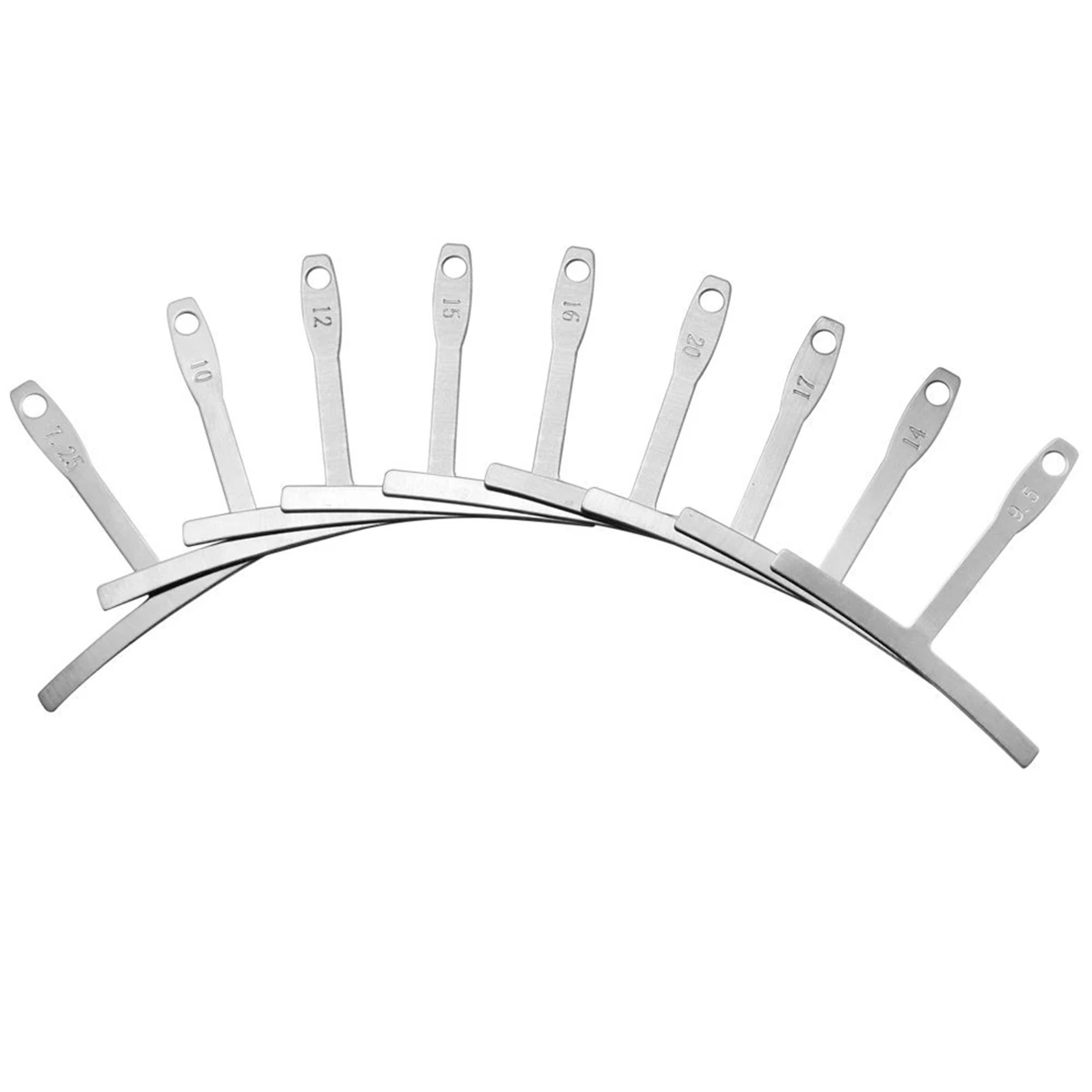 9-teiliges Gitarren-Radius-Messgerät-Set, Saitenradius-Messgerät & Griffbrett-Messwerkzeug, Gitarrenbauer-Werkzeuge für Akustik- und E-Gitarren – Detail 5