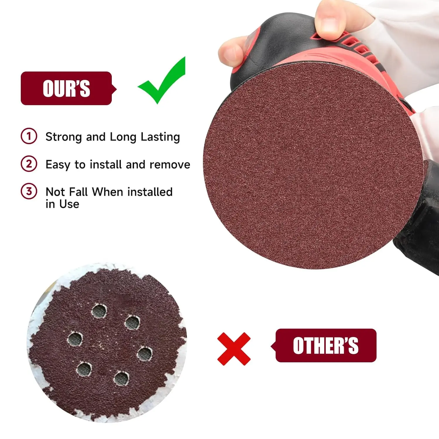 10 Stück 6 Zoll 150mm Schleifscheiben Klettverschluss 40-2000 Körnung Schleifpapier für Exzenterschleifer Holzbearbeitung Polieren – Detail 7