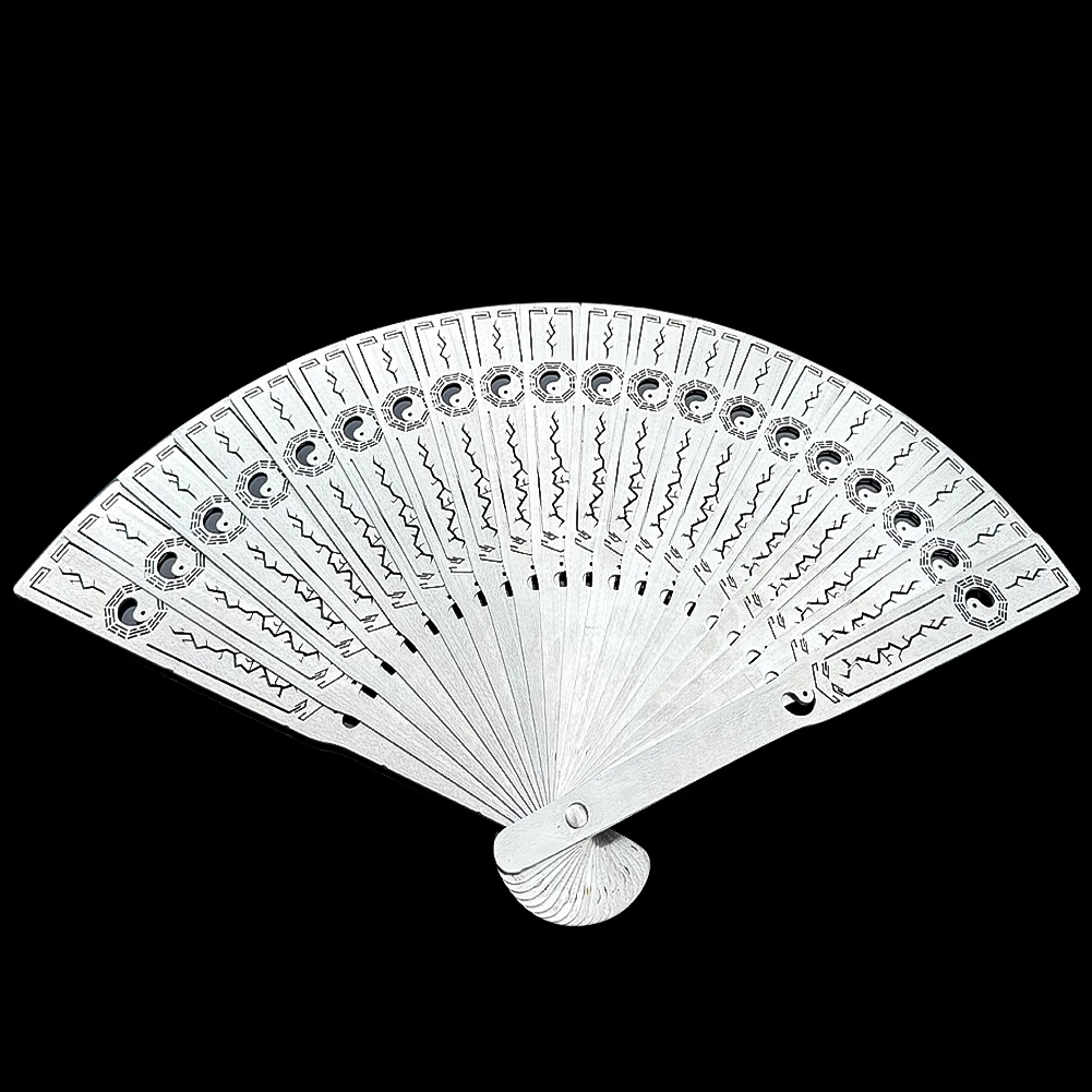 

Fan Bagua Stainless Steel Folding 9inch Taoist Martial Metal Folding Handheld Prop Chinese Cultural Stage Decor Outdoor Tools