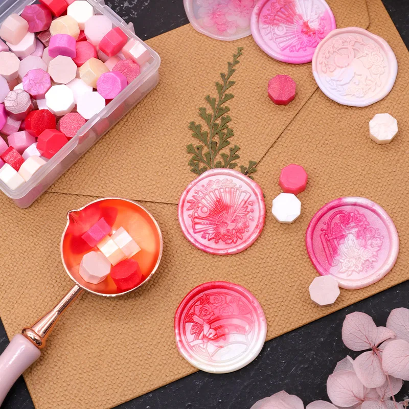 100pcs/Box Wax Seal Stamp Kit Colorful Mix Beads Retro Stamp Wax Particals DIY Wedding Decoration Craft Wax Card Making Tools