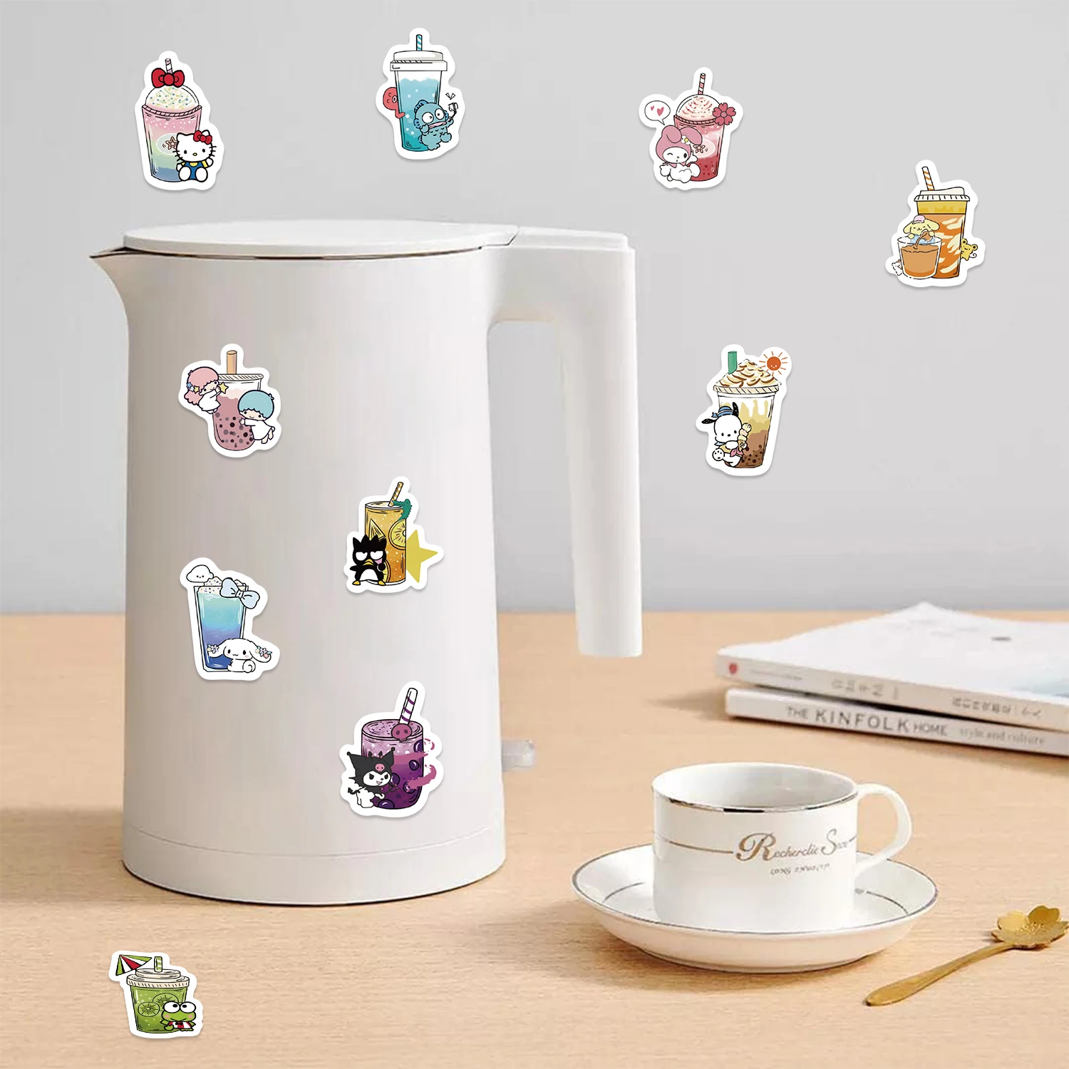 500 PCS Kawaii เครื่องดื่มการ์ตูนสติกเกอร์ปิดผนึกม้วนน่ารักสติ๊กเกอร์ตกแต่งสมุดภาพโทรศัพท์ DIY สติกเกอร์รางวัล